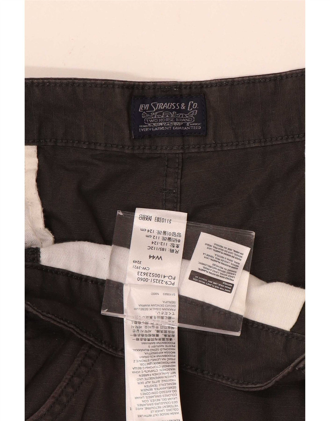 Shorts cargo masculino Levi's W44 2XL algodão cinza