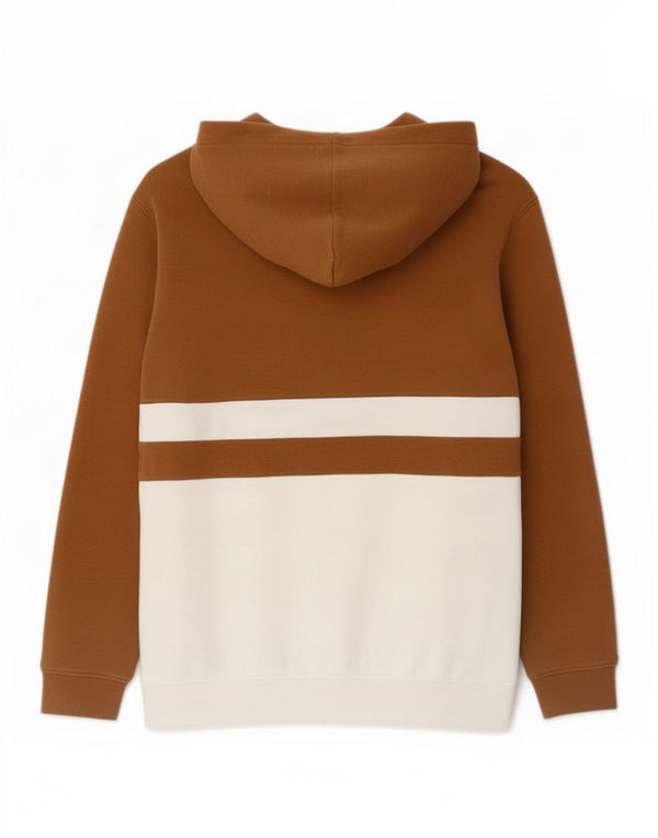 Zara moletom com capuz masculino grande marrom colorblock algodão