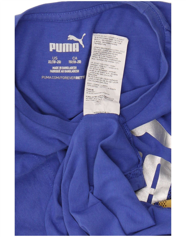 Camiseta Puma Menino Graphic Top 15-16 Anos XL Azul Algodão