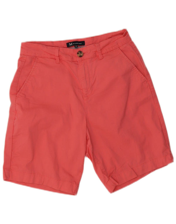 Shorts Chino feminino Crew Clothing UK 12 médio W28 algodão rosa