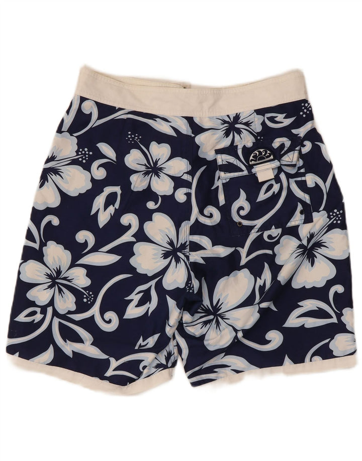 Shorts de natação masculino Sundek W32 poliéster floral azul marinho