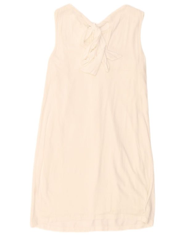 Vestido feminino Massimo Dutti sem mangas regular shift UK 10 pequeno branco