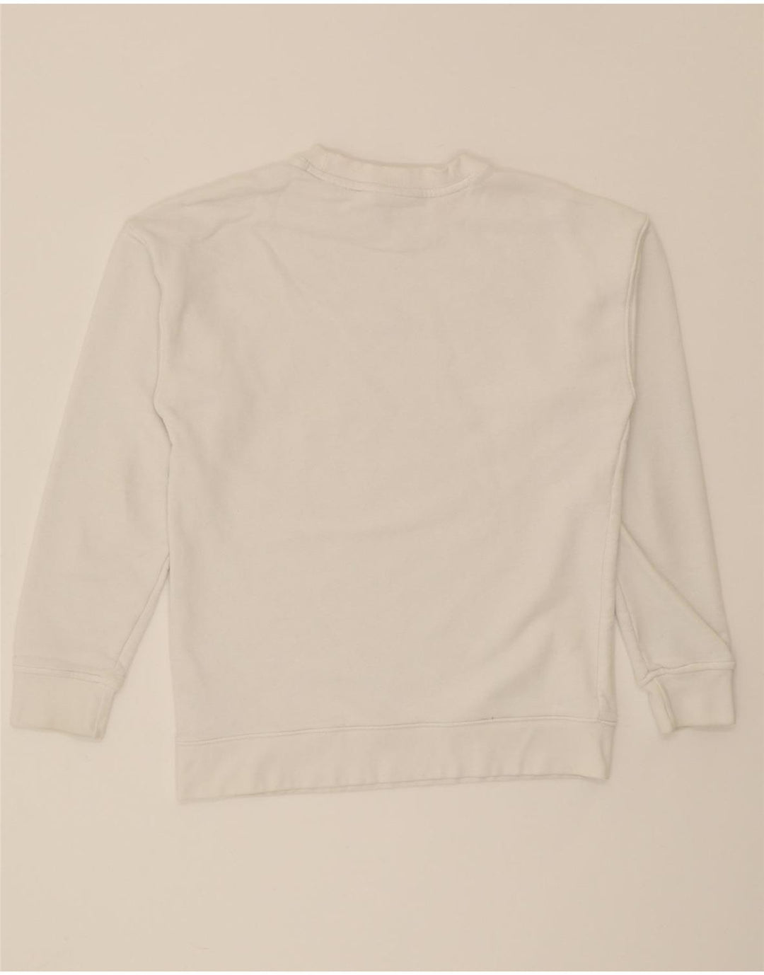 ADIDAS Womens Graphic Oversized Sweatshirt Jumper UK 4 XS White Cotton Vintage Adidas and Second-Hand Adidas from Messina Hembry 