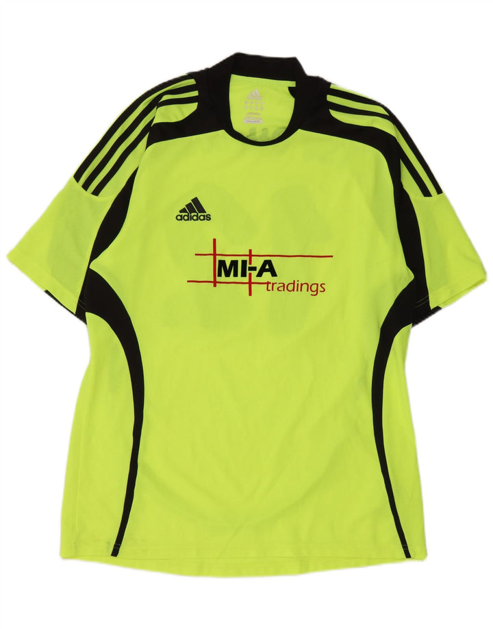 Adidas Mens Graphic T-Shirt Top Grande Verde Colorblock Poliéster