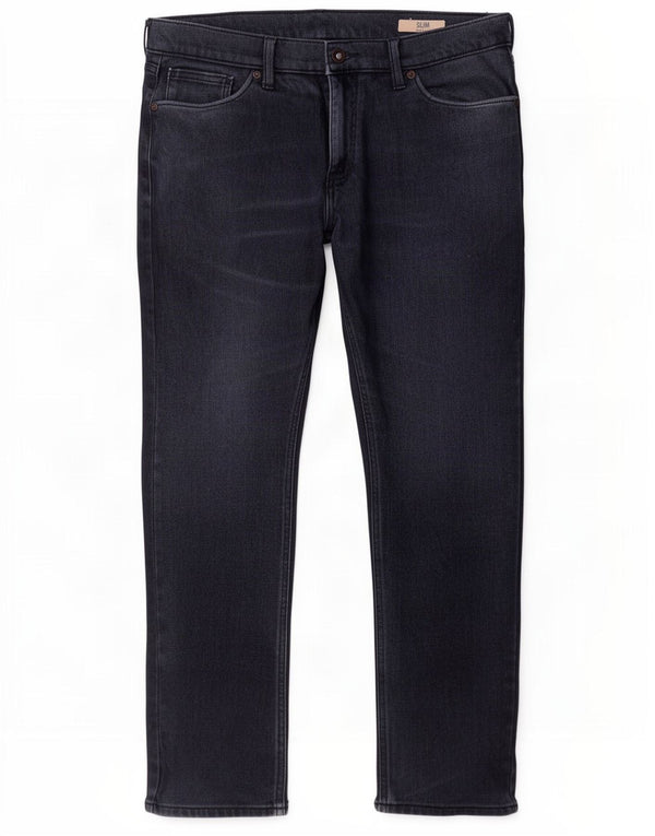 Marks & Spencer Mens Slim Jeans W36 L29 Azul Marinho Algodão