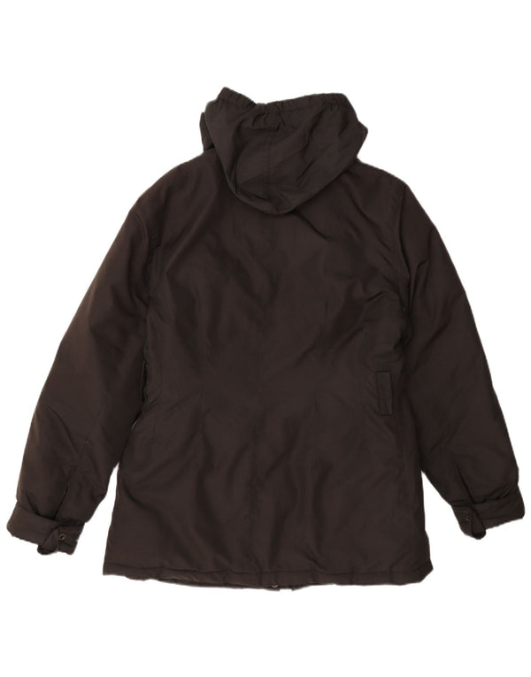 Jaqueta parka feminina com capuz Refrigue UK 12 poliéster cinza médio