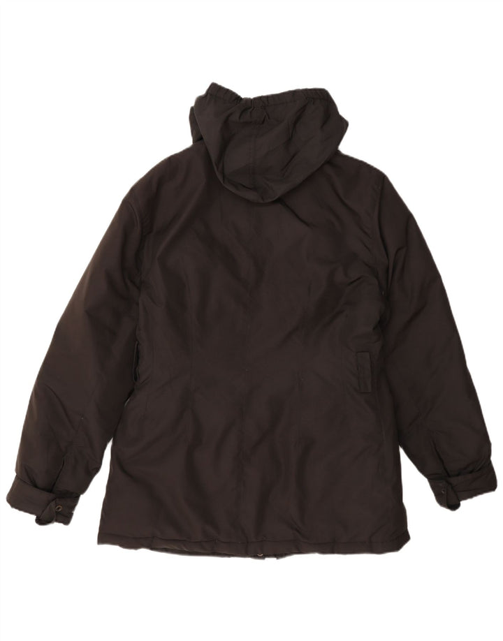 Jaqueta parka feminina com capuz Refrigue UK 12 poliéster cinza médio