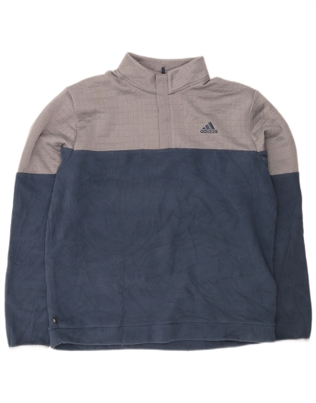Adidas Mens Zip Neck Fleece Jumper Grande Poliéster Azul Marinho