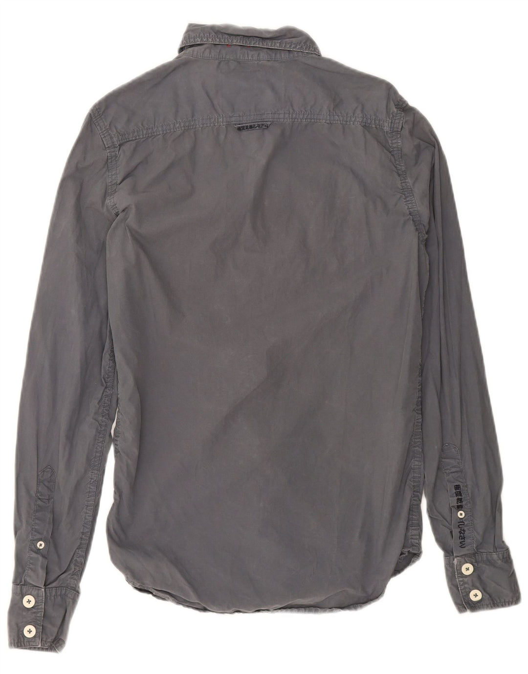 Camisa masculina SUPERDRY pequena cinza algodão