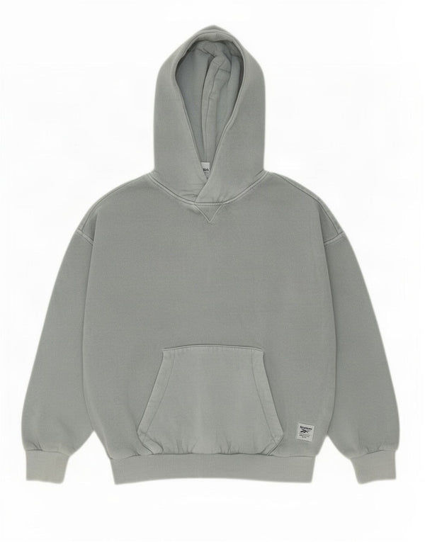 Jumper com capuz feminino Reebok Oversized UK 4/6 XS algodão cinza