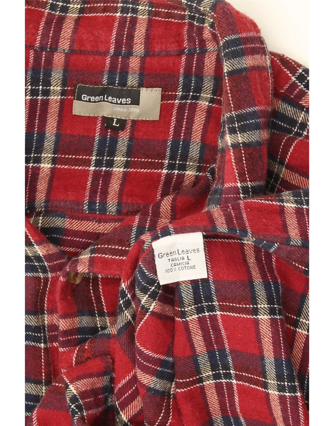 Camisa feminina de flanela Green Leaves grande algodão xadrez vermelho