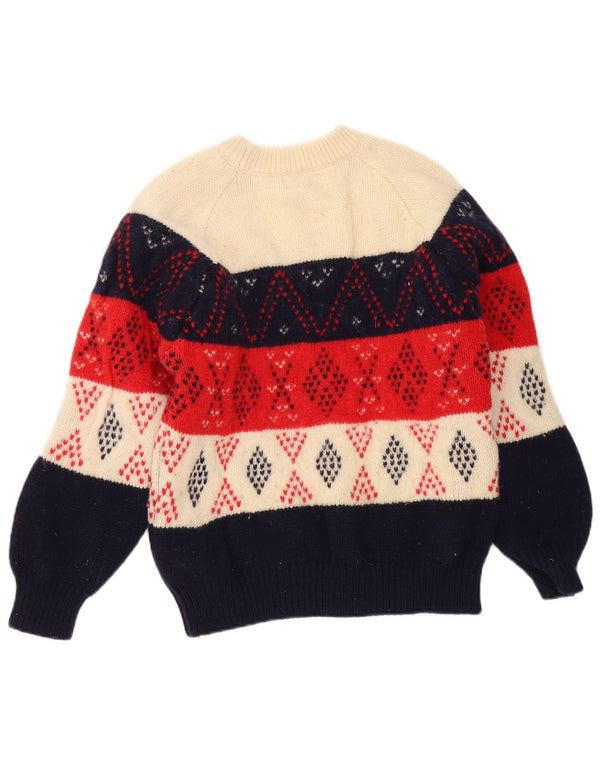 Suéter feminino Benetton com gola redonda 11-12 anos multicolorido geométrico