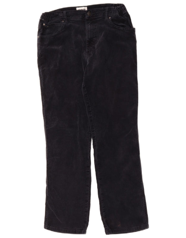 Calça masculina Wrangler Texas Straight Corduroy W34 L28 algodão azul marinho