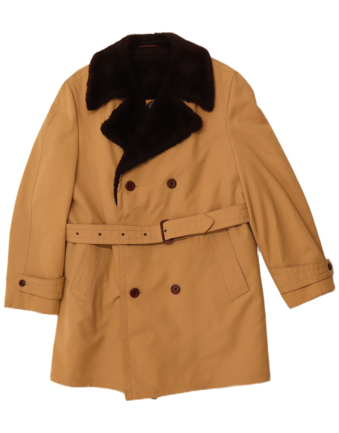 Casaco masculino DIOLEN Sherpa com peito duplo UK 38 sintético marrom médio