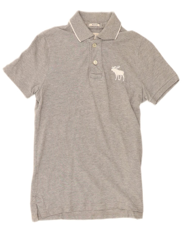 Camisa polo masculina Abercrombie & Fitch 13-14 anos XL cinza algodão