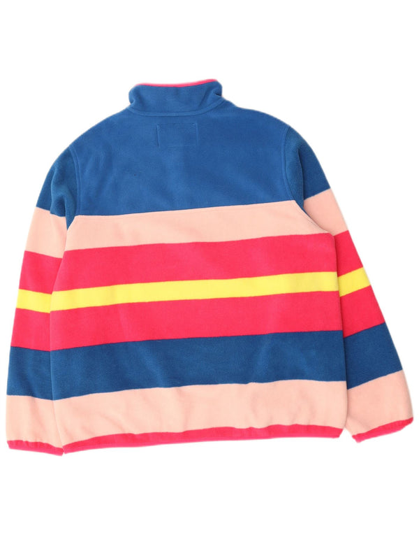 Lands End Womens Oversized Fleece Jumper Reino Unido 16 Grande Listrado Multicolorido