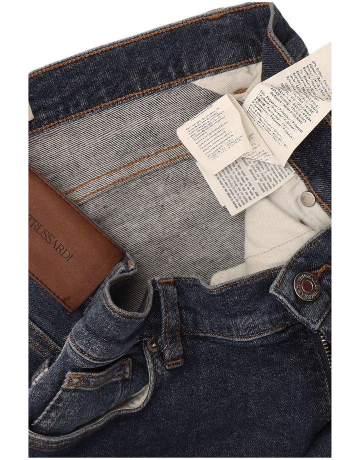 Trussardi Jeans Slim Feminino IT 44 Médio W30 L32 Azul Marinho Algodão