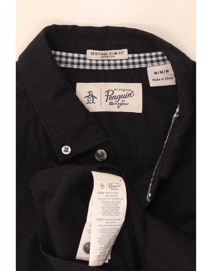 Camisa masculina Penguin Heritage Slim Fit médio algodão azul marinho