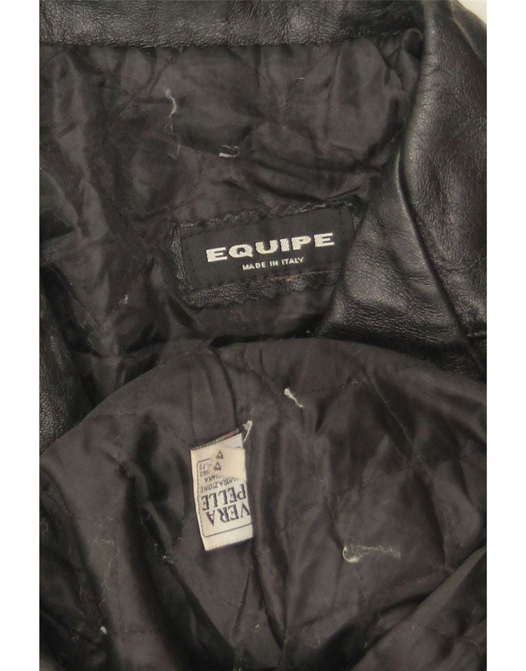 Equipe Blazer feminino de couro com 3 botões IT 44 couro preto médio