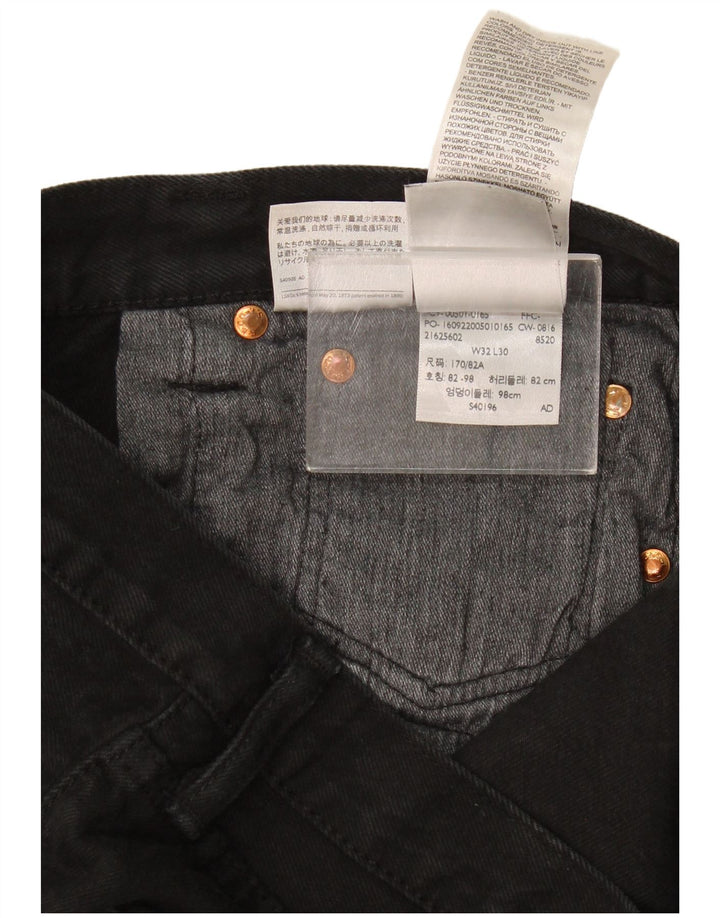 Calça jeans reta masculina Levi's W32 L30 algodão preto