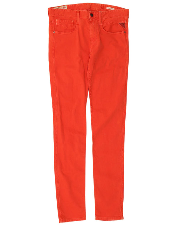 Replay feminino Anbass Slim Jeans W31 L34 algodão vermelho