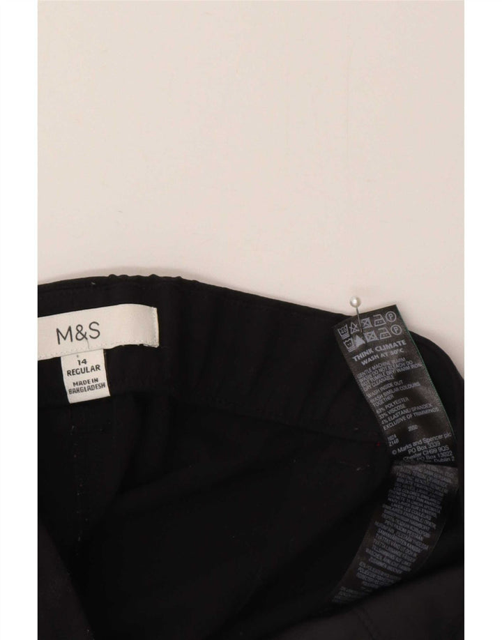 Calça feminina Marks & Spencer Regular Suit UK 14 Médio W32 L29 Preta