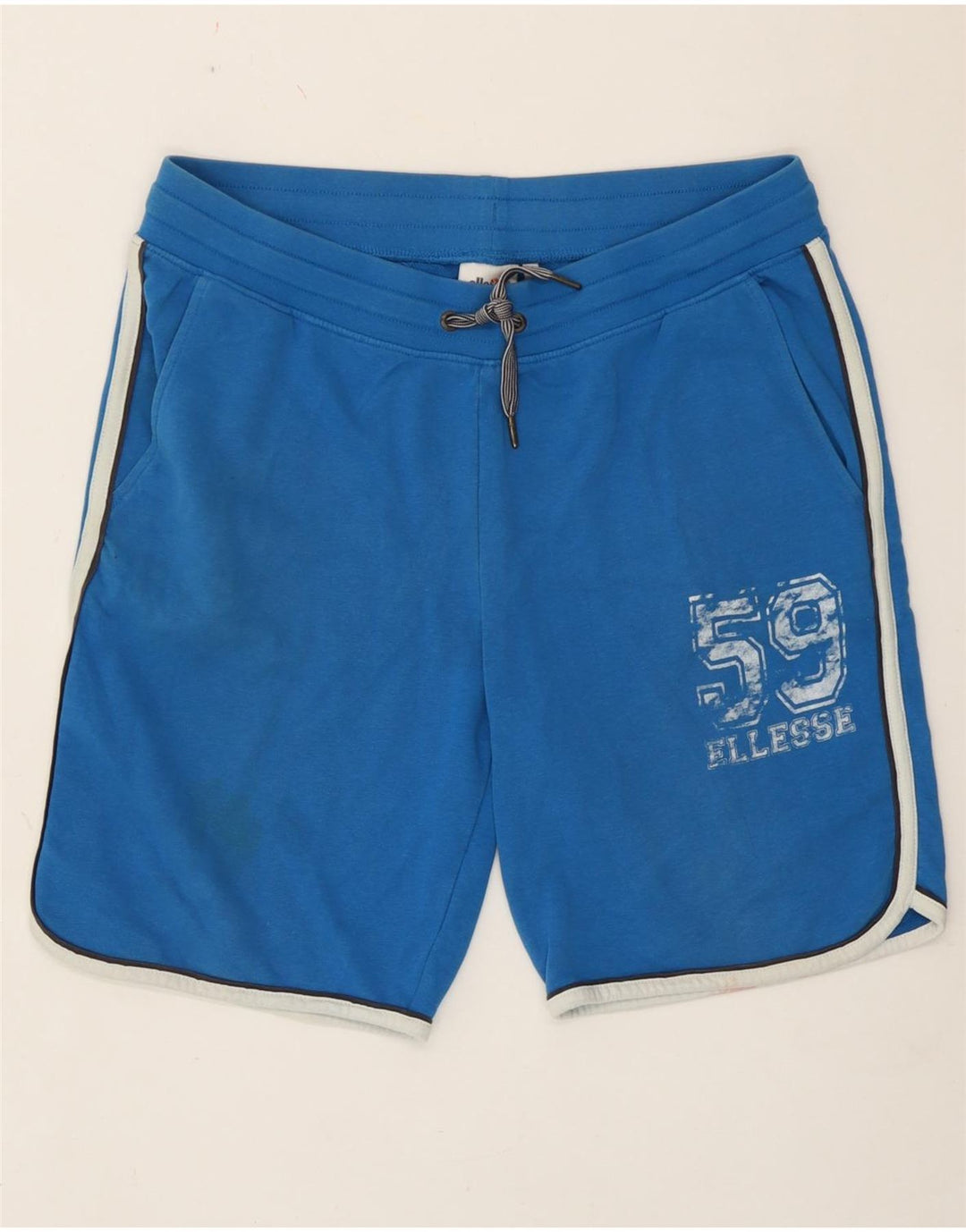 Ellesse Mens Graphic Sport Shorts Grande Algodão Azul