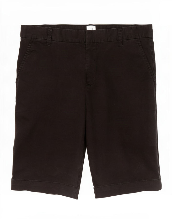 Bermuda feminina Gap US 8 médio W34 algodão preto