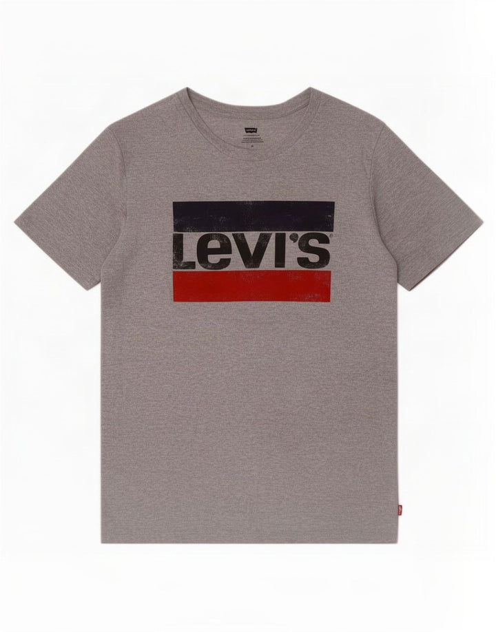 Camiseta masculina gráfica Levi's Top cinza médio algodão