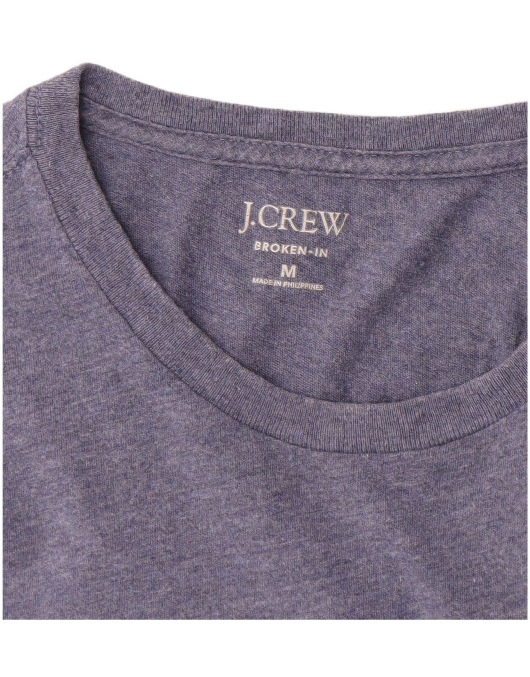 J. Crew Camiseta feminina quebrada em algodão manchado azul médio