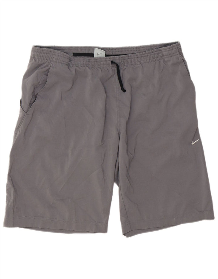 Shorts esportivos masculinos NIKE Dri Fit grande poliéster cinza