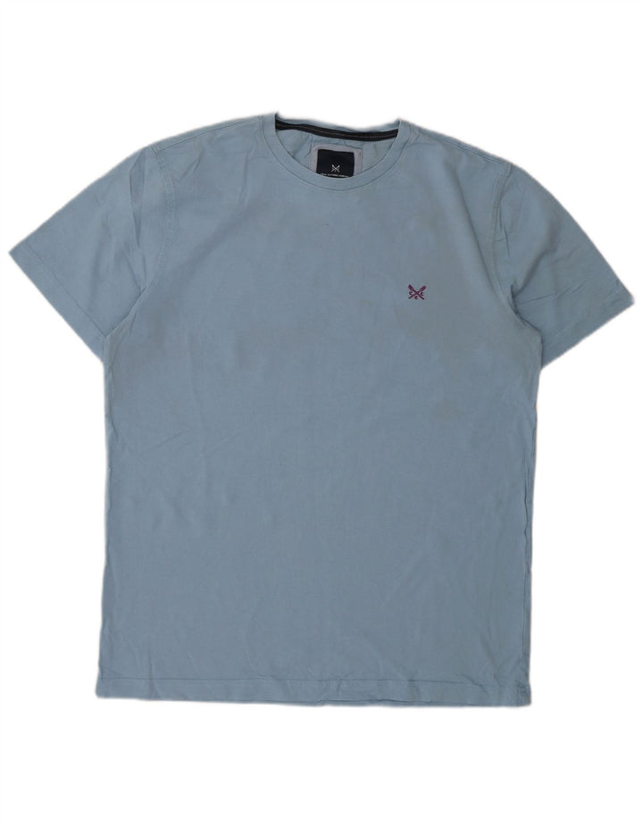 Camiseta masculina Crew Clothing Top algodão azul médio