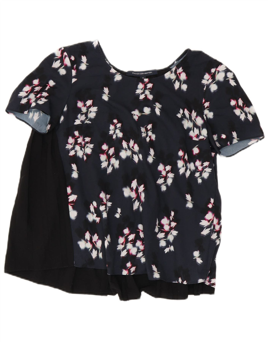 Blusa Feminina French Connection Top Reino Unido 10 Poliéster Floral Preto Pequeno