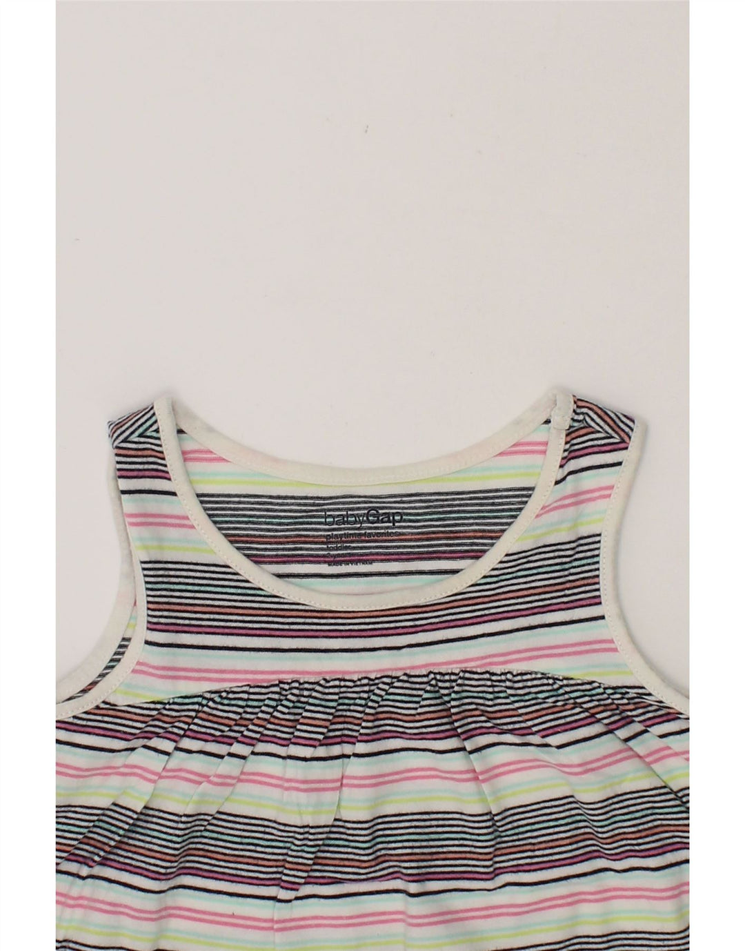 GAP Baby Girls Sleeveless A-Line Dress 18-24 Months Multicoloured Striped Vintage Gap and Second-Hand Gap from Messina Hembry 