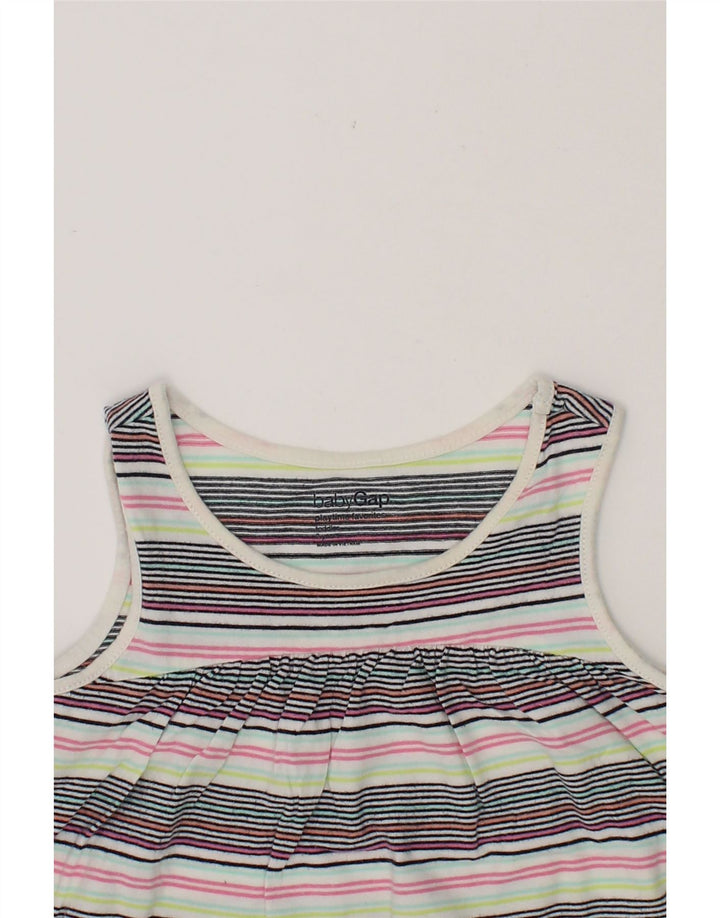 GAP Baby Girls Sleeveless A-Line Dress 18-24 Months Multicoloured Striped Vintage Gap and Second-Hand Gap from Messina Hembry 