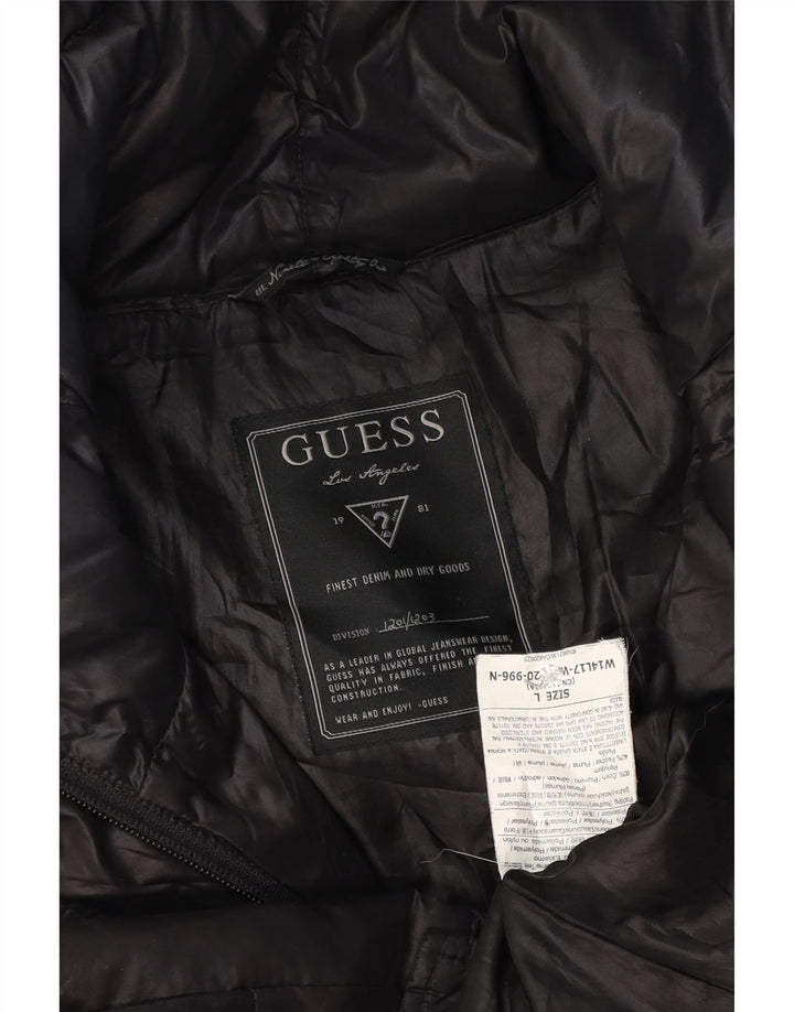 Jaqueta acolchoada feminina Guess UK 16 grande poliéster preto