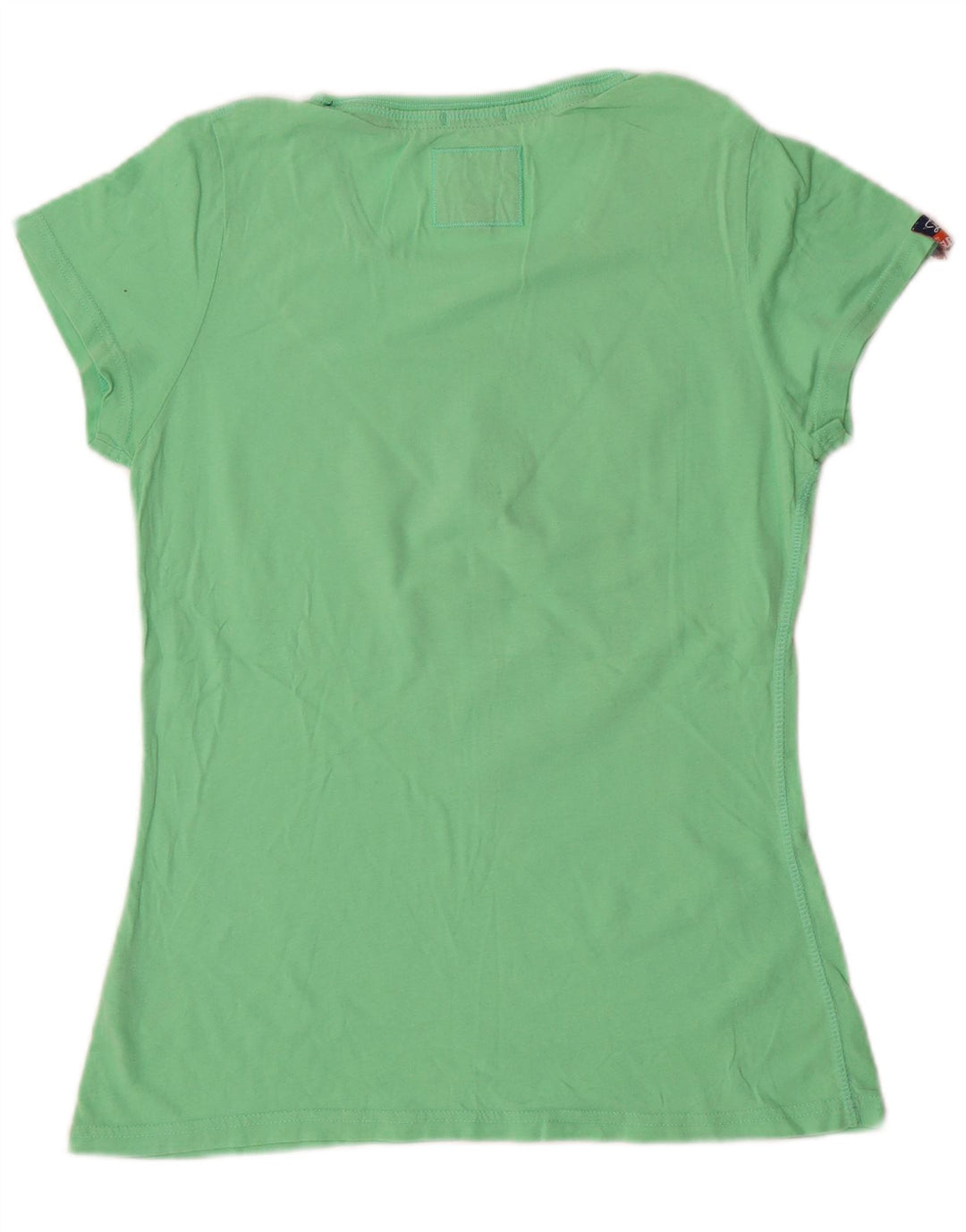 Camiseta feminina SUPERDRY com estampa gráfica UK 14 grande algodão verde