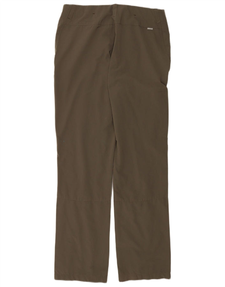 Calça reta feminina Rohan UK 12 médio W30 L31 cáqui poliamida