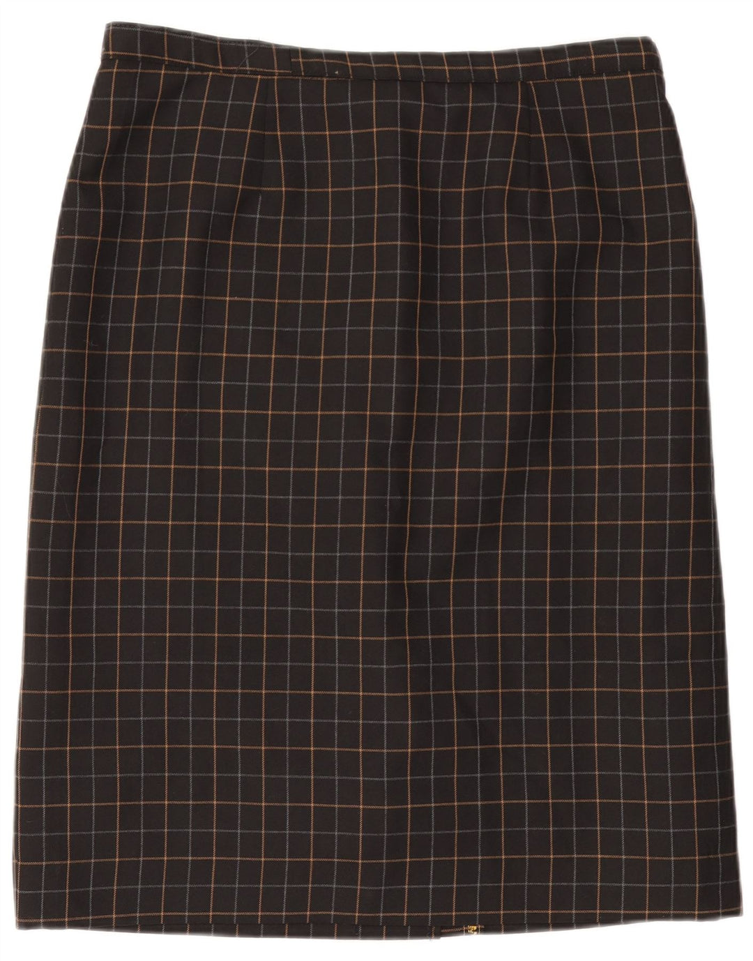 Saia reta feminina VINTAGE W34 grande xadrez preto