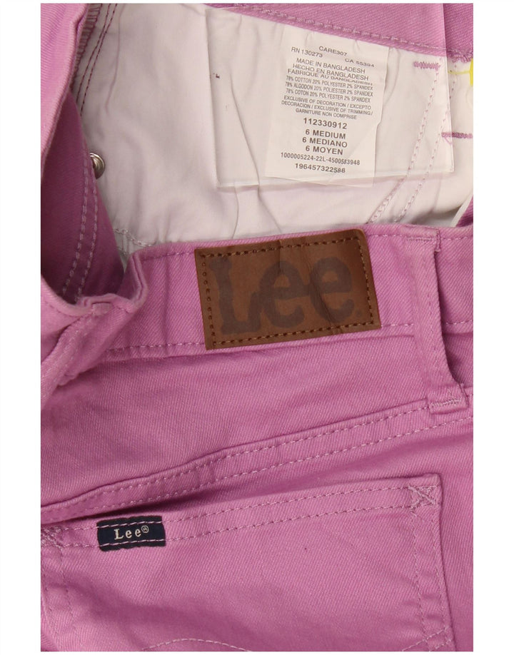 Lee Womens Capri Jeans US 6 Médio W30 L22 Algodão Roxo