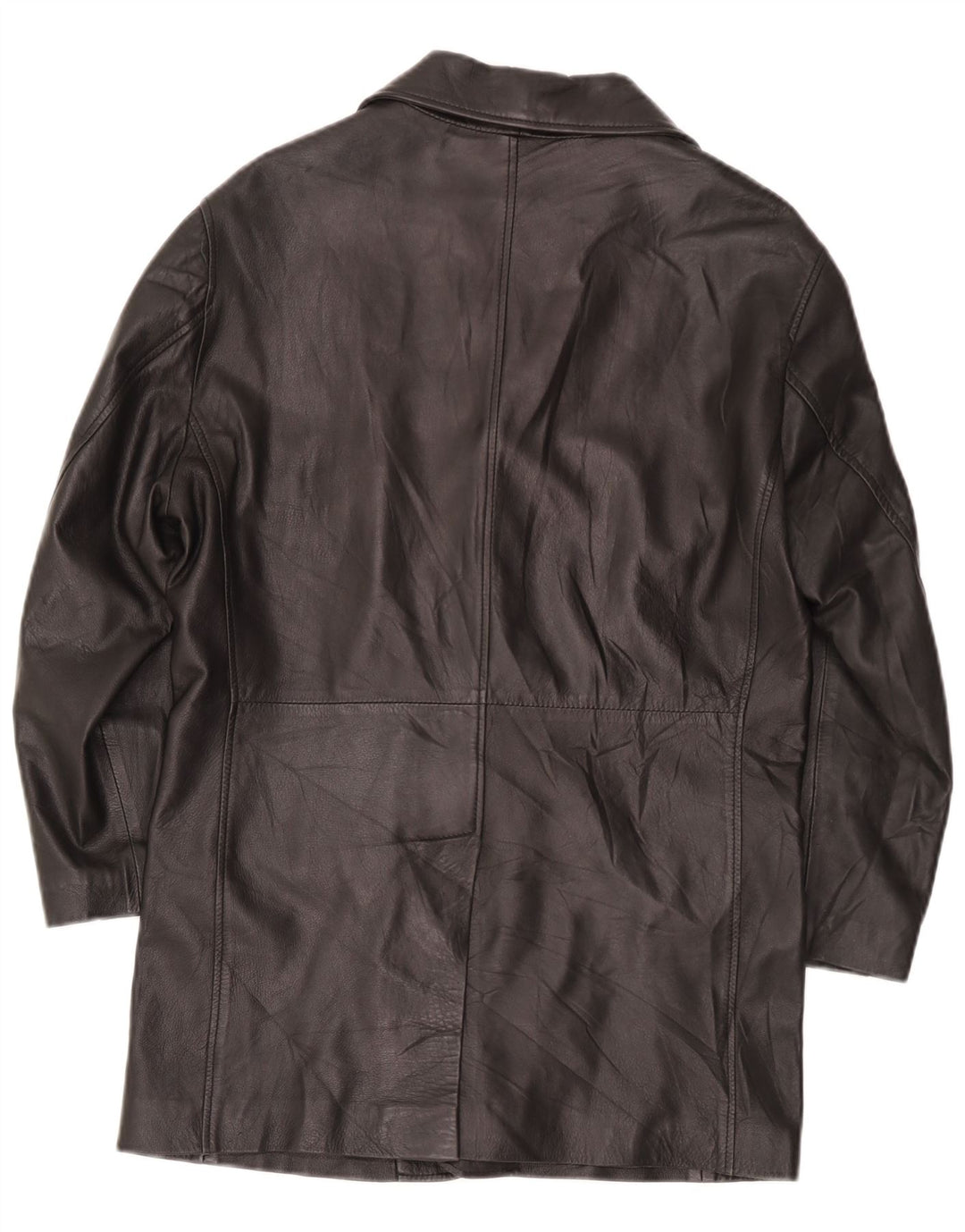 Casaco de couro masculino vintage UK 36 pequeno preto
