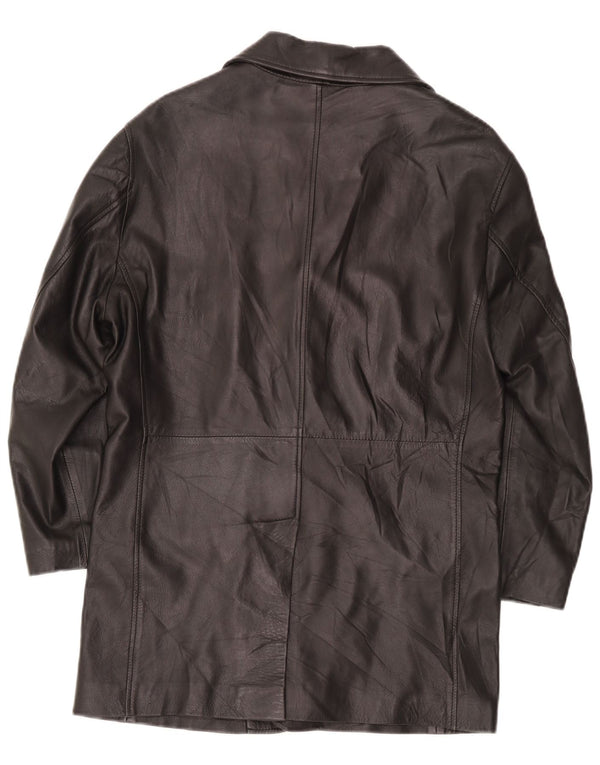 Casaco de couro masculino vintage UK 36 pequeno preto