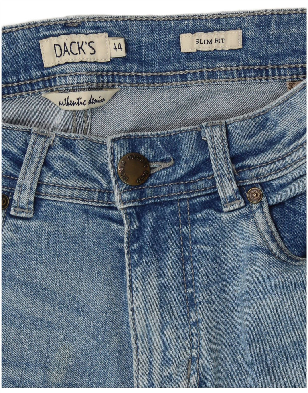 DACK'S Jeans Slim Feminino IT 44 Médio W30 L31 Azul Algodão