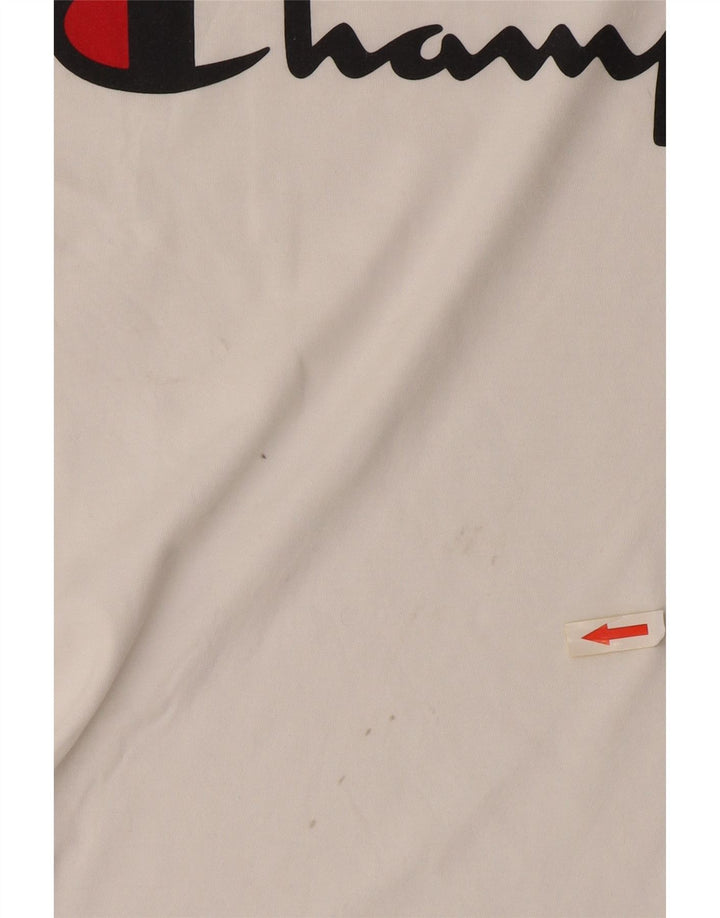 Camiseta gráfica masculina Champion Top médio algodão branco