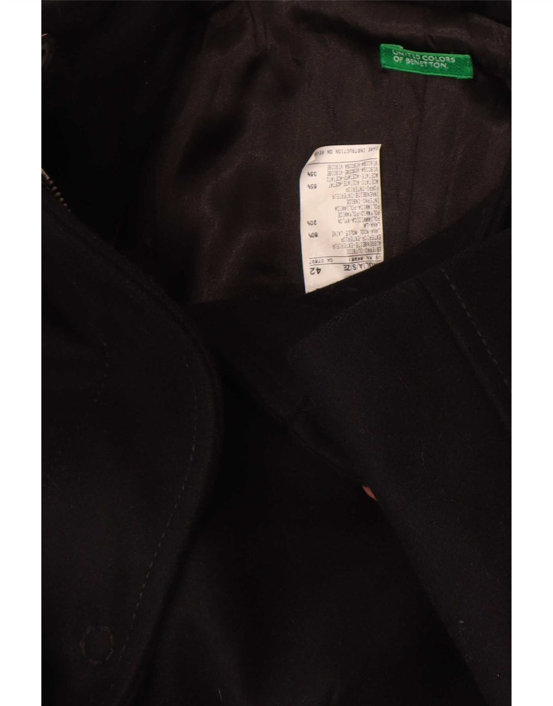 Sobretudo feminino Benetton IT 42 lã preta média