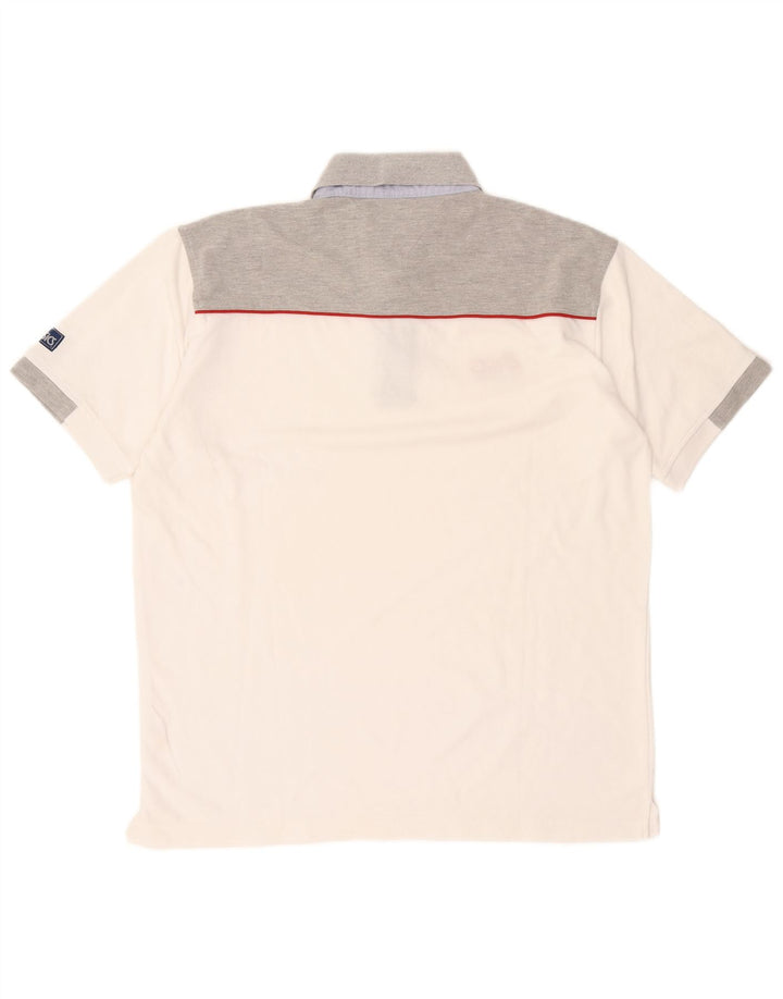 Camisa polo masculina Asics grande algodão colorblock branco