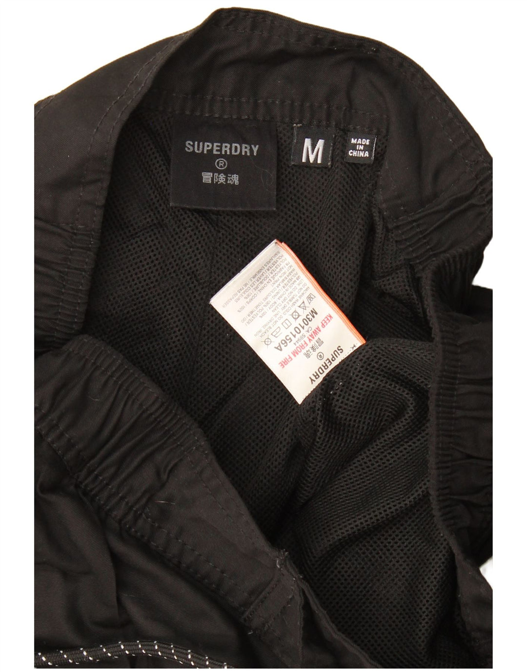 Shorts de natação masculinos Superdry Graphic médio preto poliéster