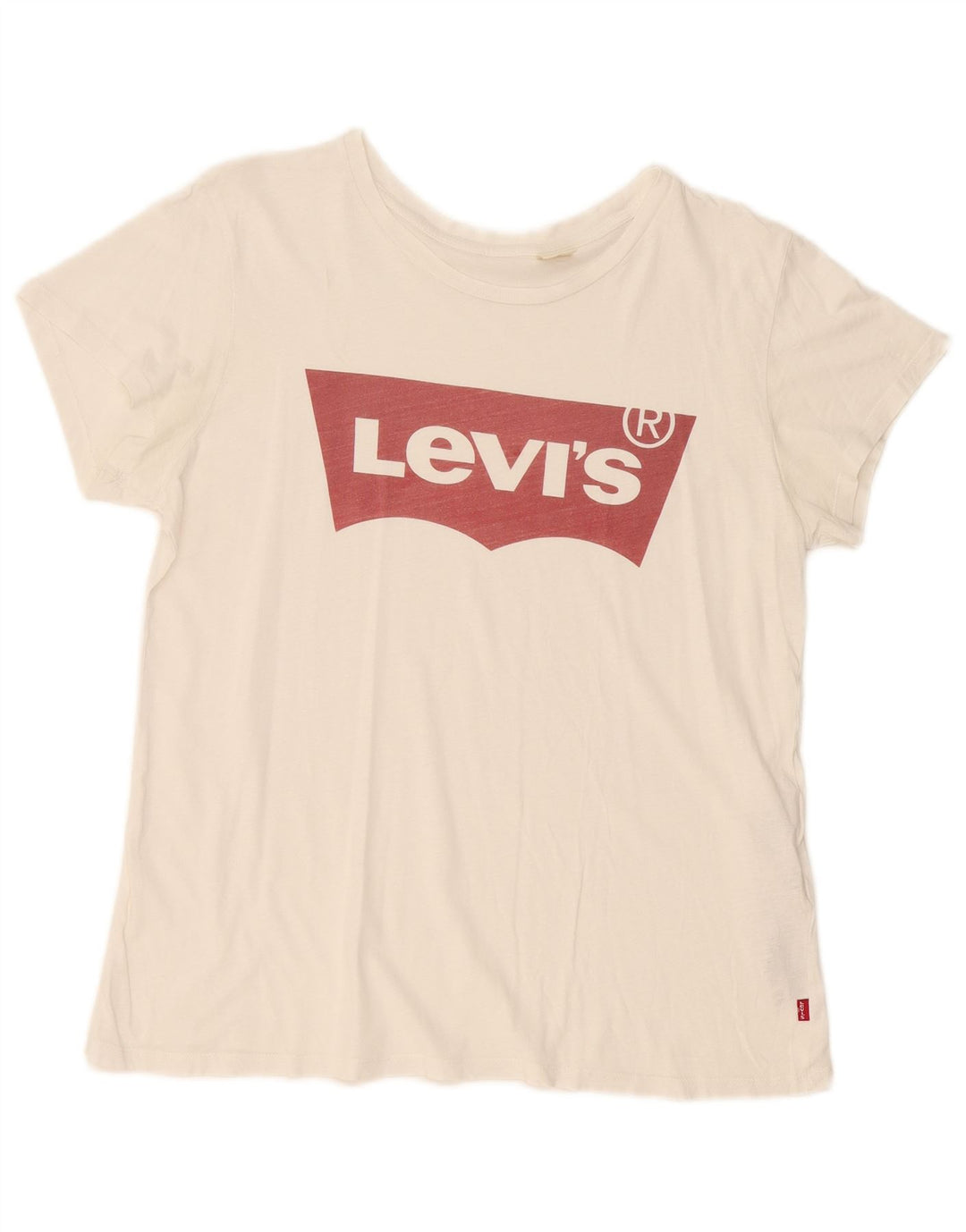 Camiseta feminina gráfica LEVI'S UK 16 grande algodão branco