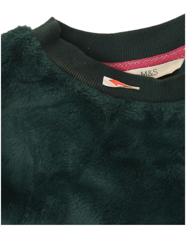 Suéter feminino de veludo Marks & Spencer Reino Unido 14 verde médio