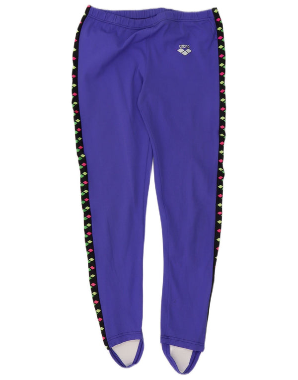 Arena Womens Graphic Stirrup Leggings UK 14 Grande Roxo Geométrico